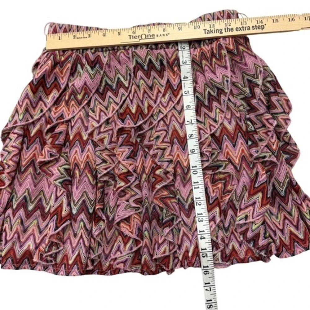 Vanity Y2K Festival Boho Medium‎ Barbiecore Pink Multicolor Tiered Mini Skirt